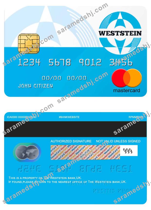UK Weststein bank mastercard